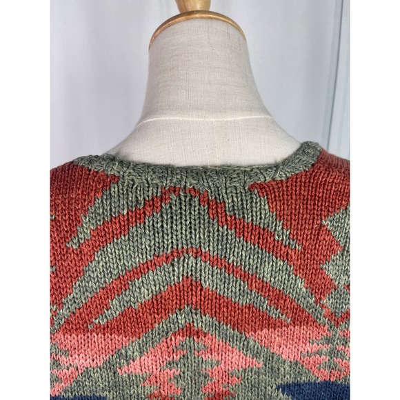 Ralph Lauren RLR-Hand-Knit-Western/Southwestern-Sweater Cardigan-Petite Large - Picture 5 of 16